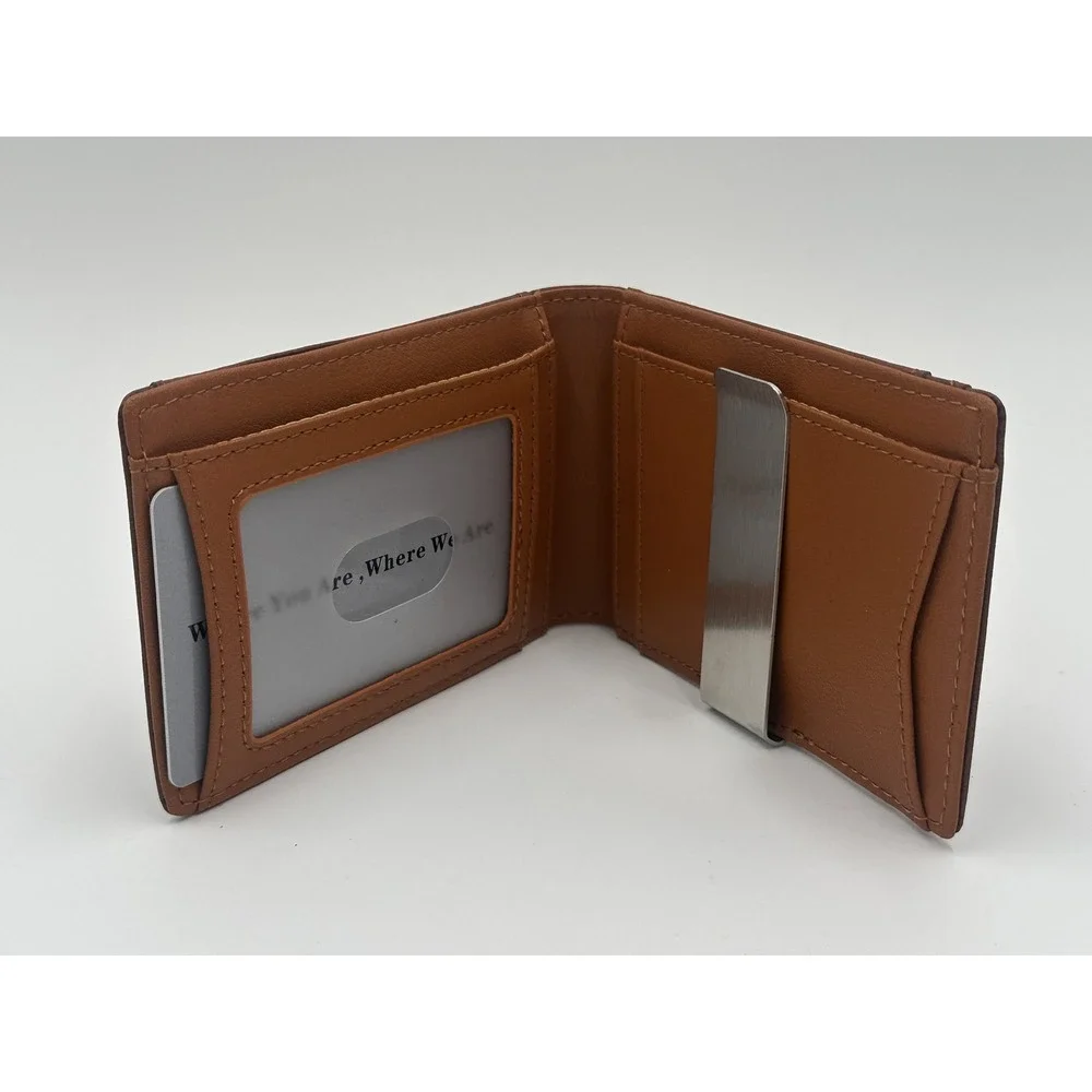 BULLIANT Mens AirTag Wallet Slim Money Clip Card Holder Brown New in Box